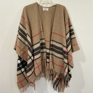 James Pringle Weavers Plaid Fringe Shawl Wrap OS Scotland 100% Pure New Wool